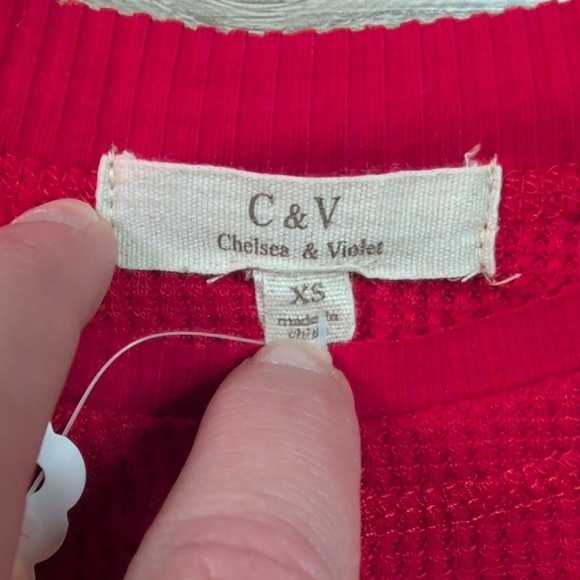 Vibrant Red Long Sleeve Top - Picture 7 of 7